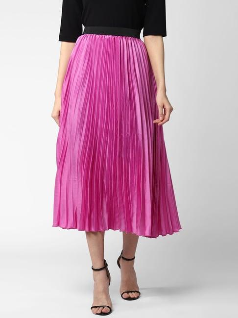 stylestone dark pink pleated skirt