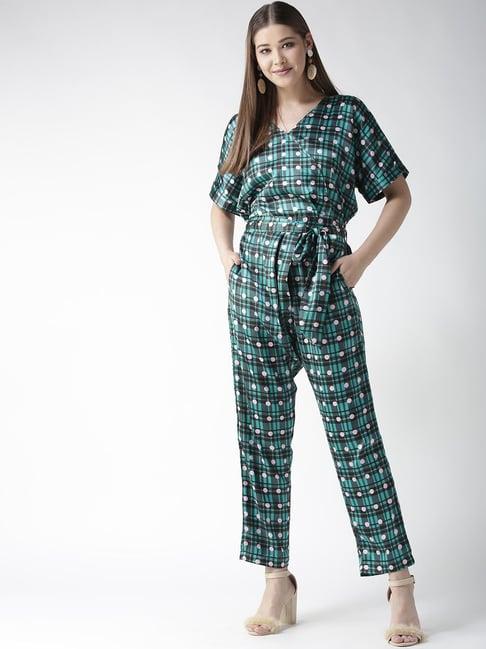 stylestone green checks jumpsuit