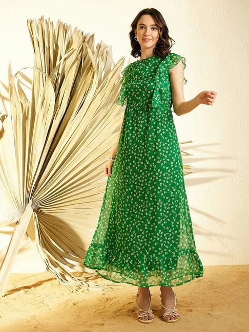 stylestone green floral maxi dress