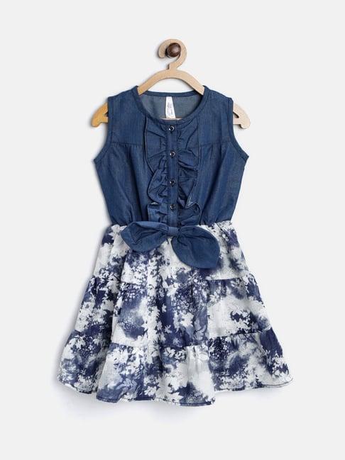 stylestone kids blue printed dress