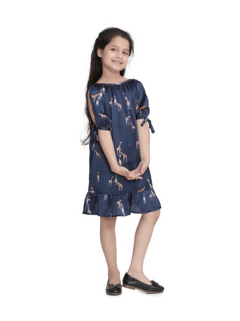 stylestone kids blue printed dress