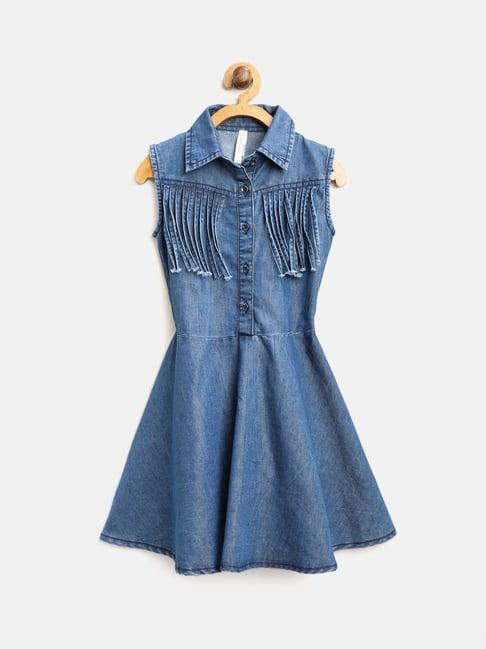 stylestone kids blue solid dress