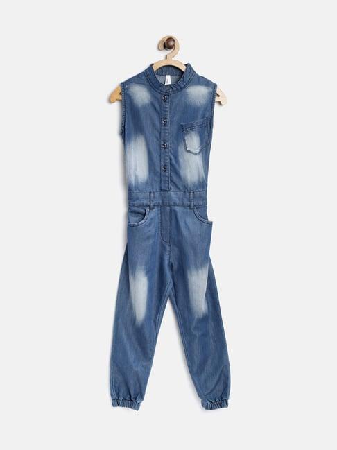 stylestone kids blue solid jumpsuit