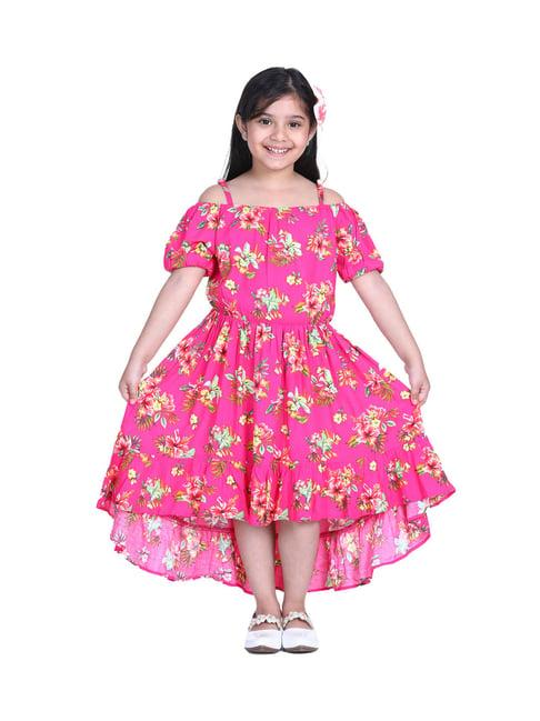 stylestone kids fuchsia floral print dress