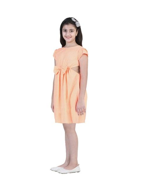 stylestone kids orange checks dress