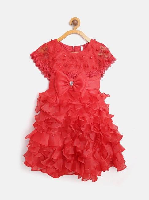 stylestone kids red embellished dress