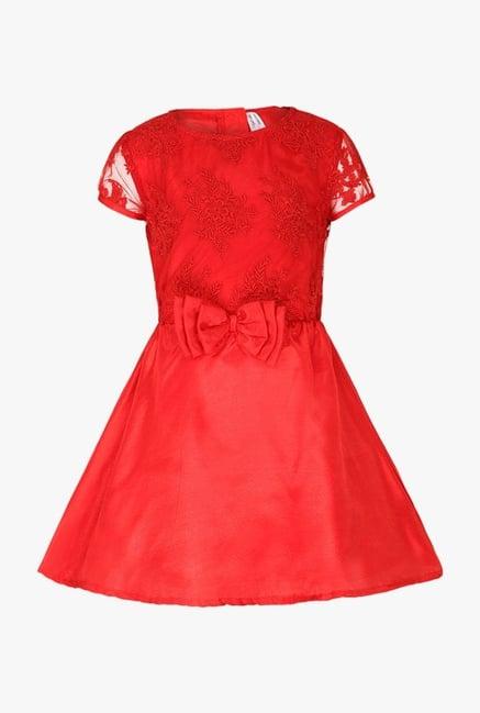 stylestone kids red embroidered dress