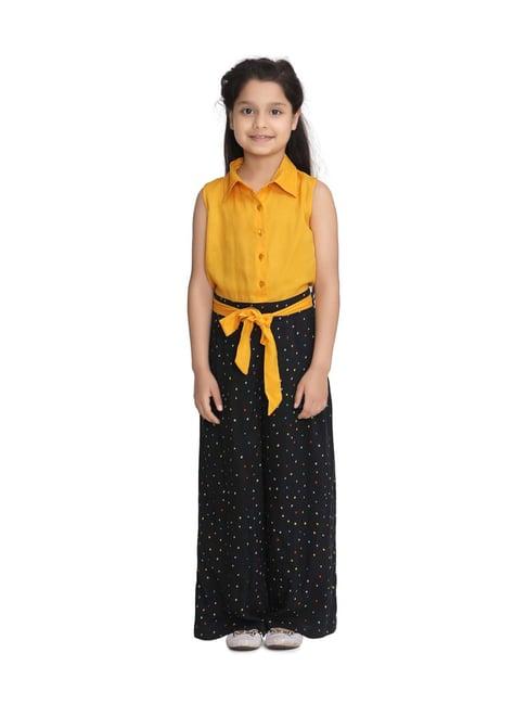 stylestone kids yellow printed jumpsuit