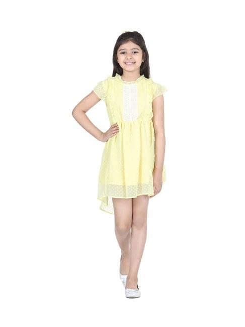 stylestone kids yellow self design dress