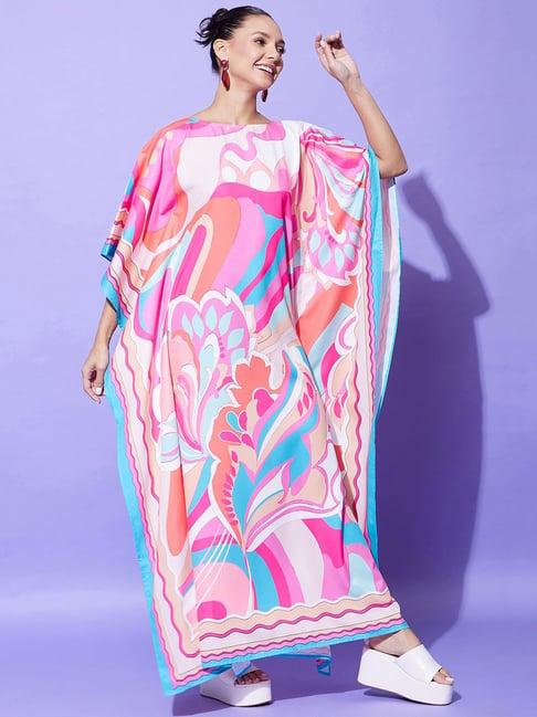 stylestone multicolor geometric print kaftan dress