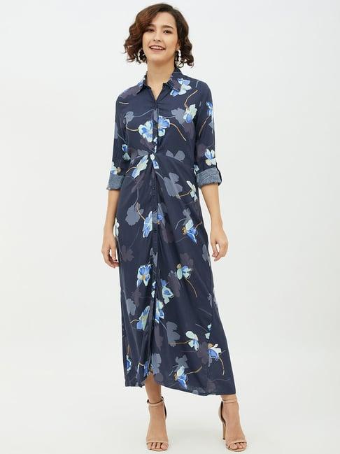 stylestone navy floral print maxi dress