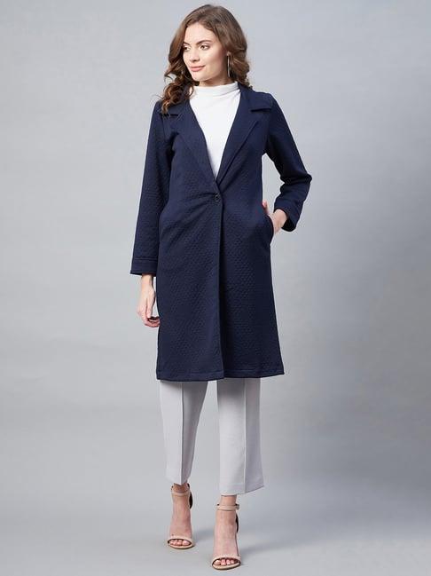 stylestone navy self design overcoat