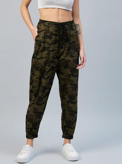 stylestone olive camo print joggers