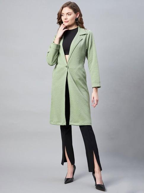 stylestone olive self design overcoat