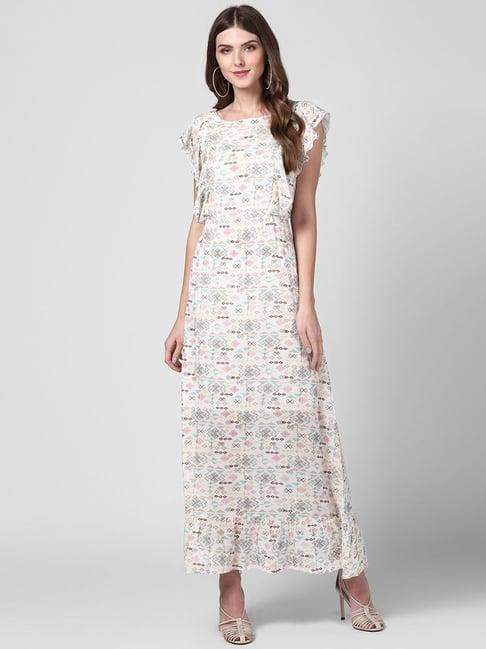 stylestone white printed maxi dress