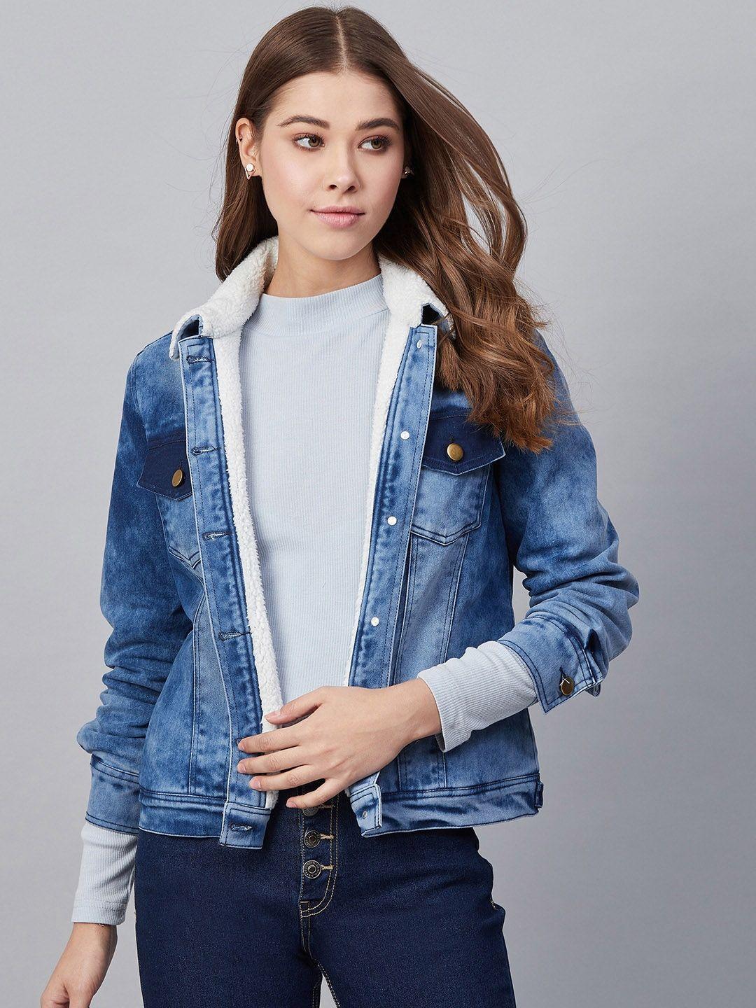 stylestone women cotton washed denim jacket