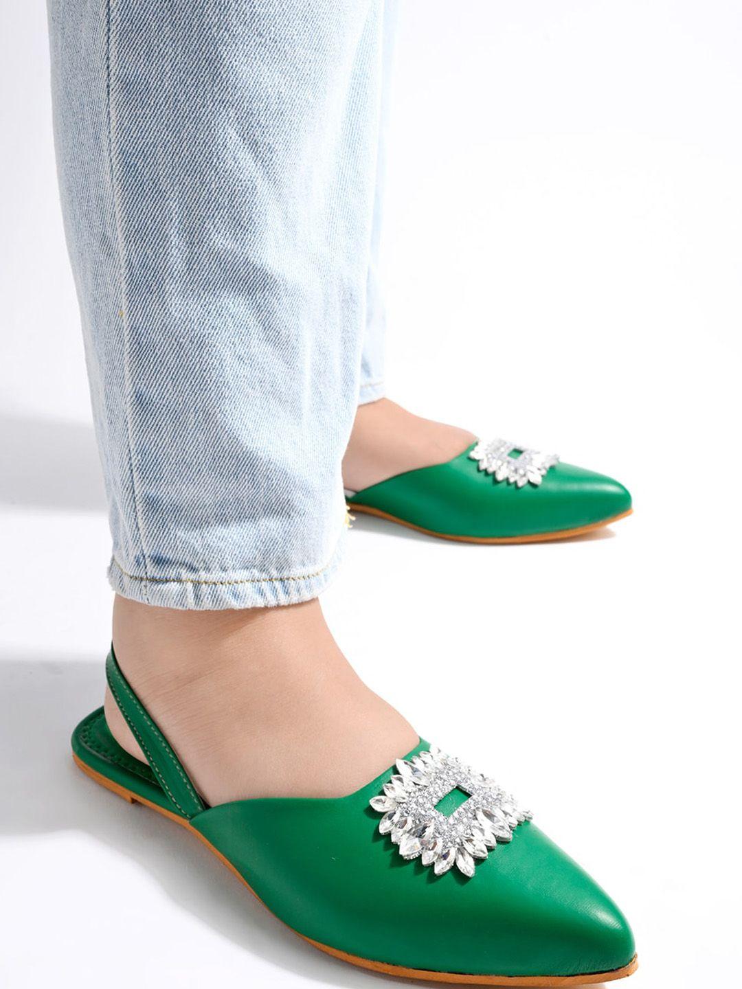 stylestry pointed toe embellished mules