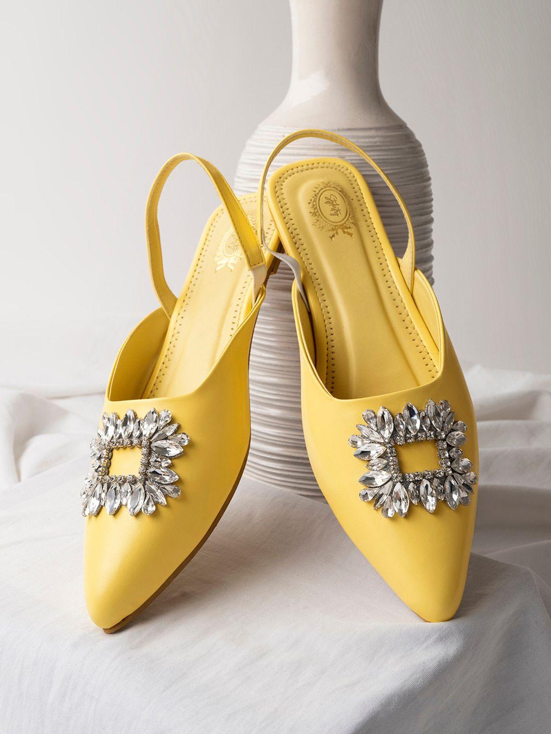 stylestry pointed toe embellished mules