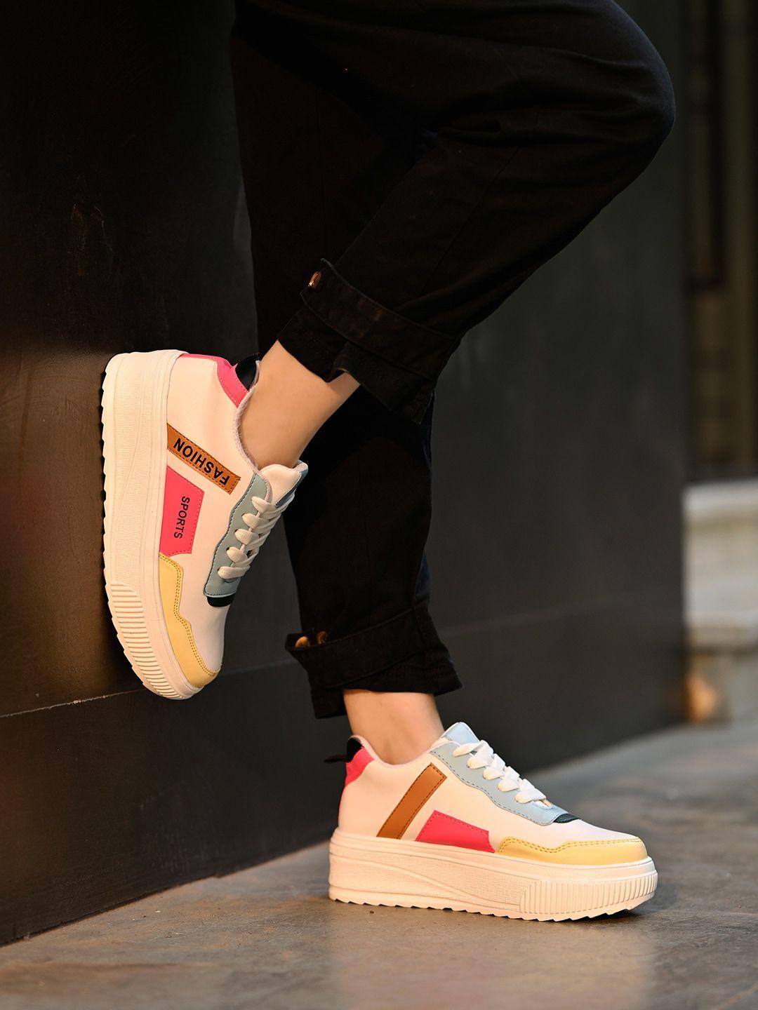 stylestry women colourblocked casual sneakers