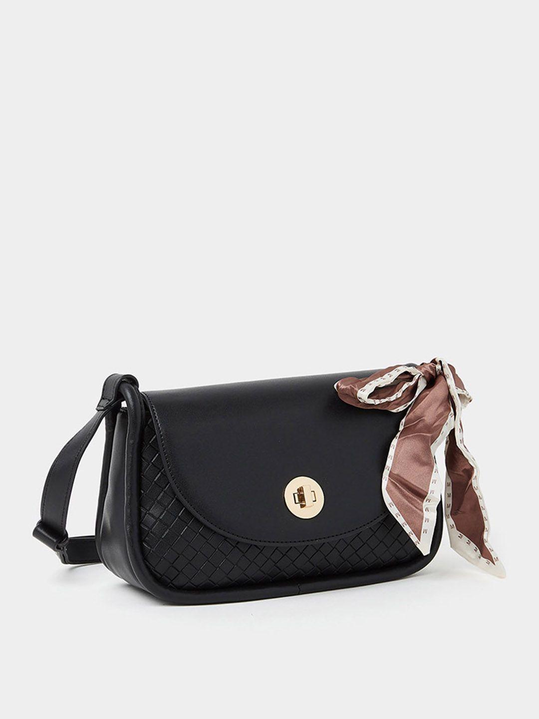 styli black structured sling bag