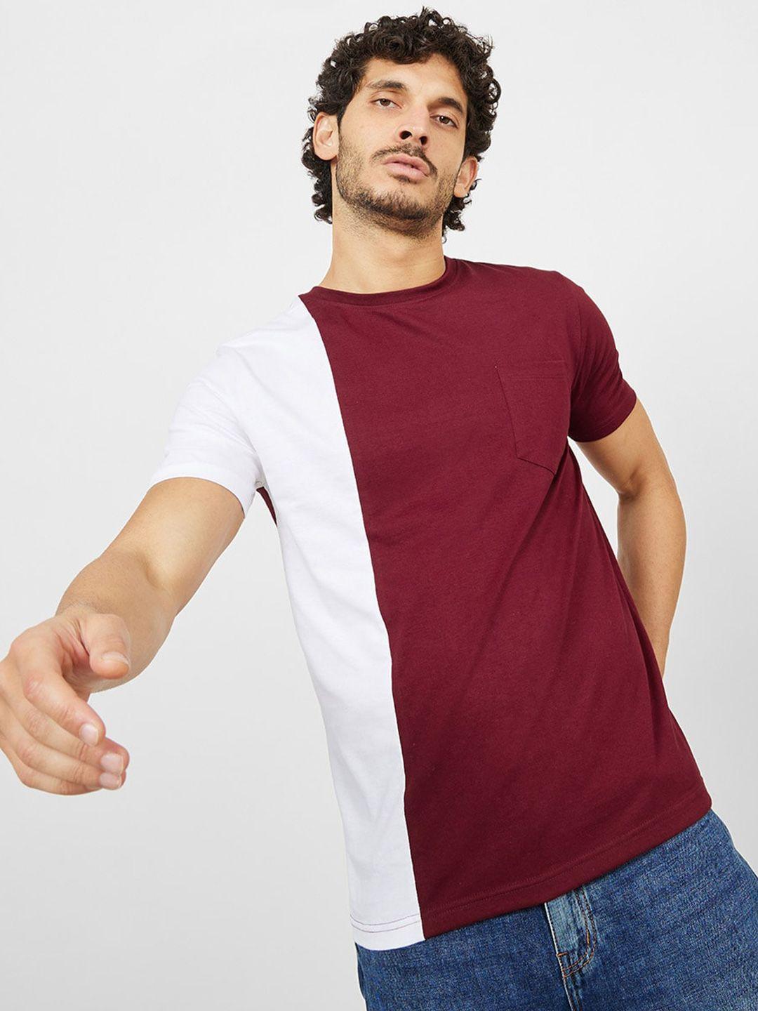 styli colourblocked round neck t-shirt