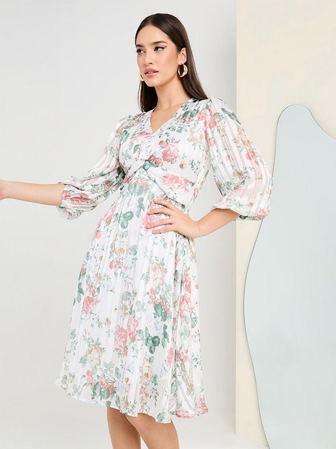 styli floral printed a-line dress