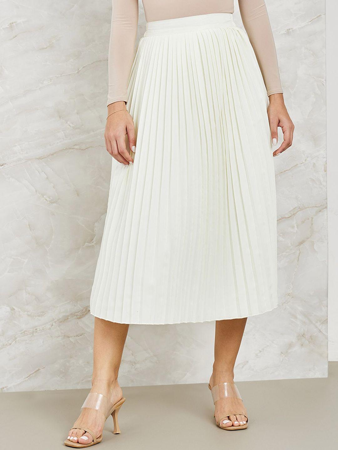 styli pleated a-line midi skirt