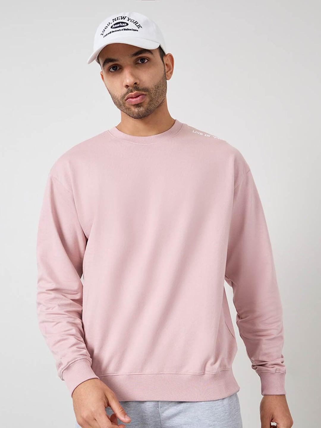 styli round neck pure cotton pullover sweatshirt