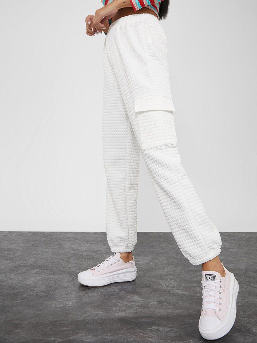 styli women textured relaxed-fit joggers