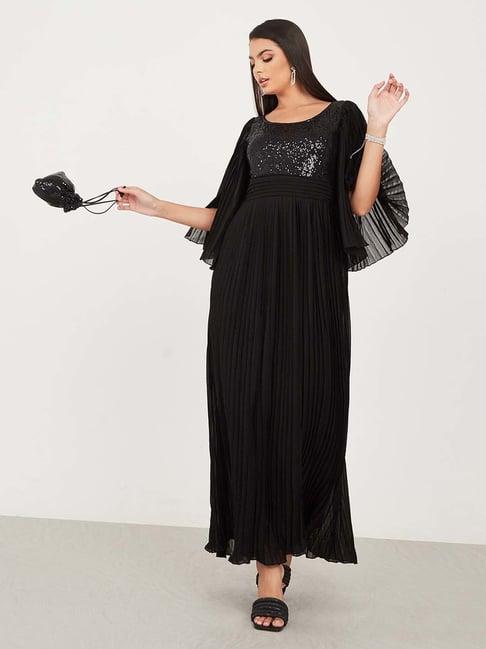 styli black embellished maxi dress