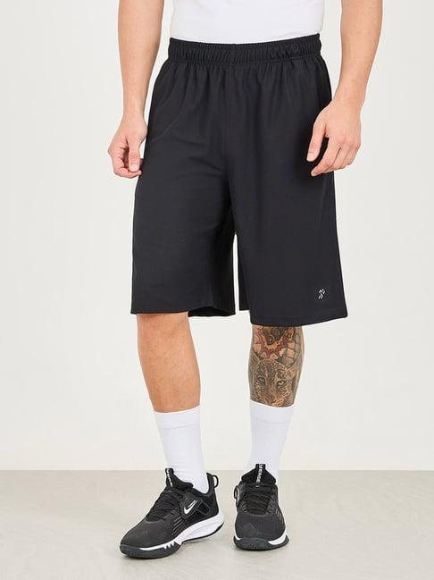 styli black loose fit oversized reflective training shorts