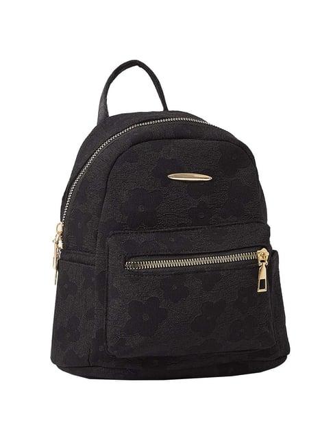 styli black printed medium backpack