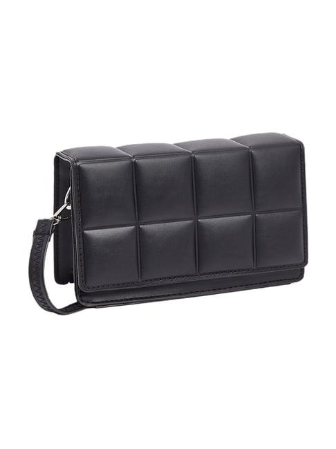 styli black quilted shoulder bag