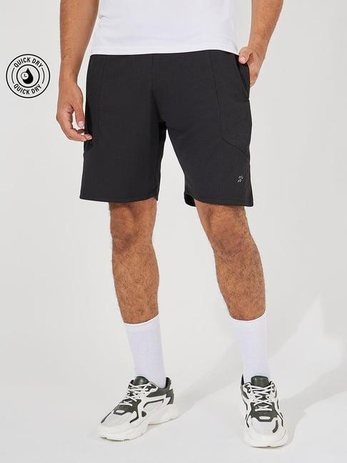 styli black regular fit shorts