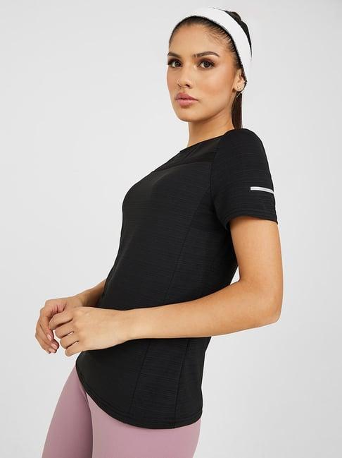 styli black regular fit sports top