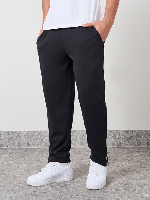 styli black relaxed fit trackpants