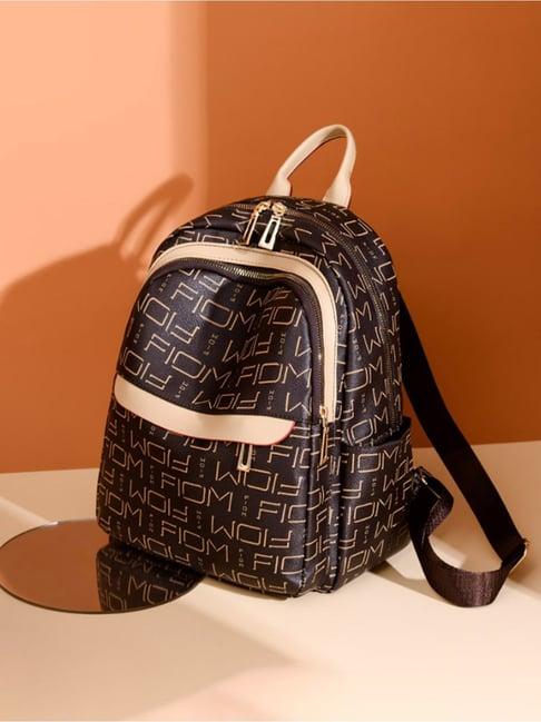 styli brown printed backpack