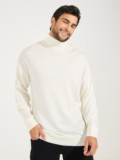 styli cream relaxed fit sweater