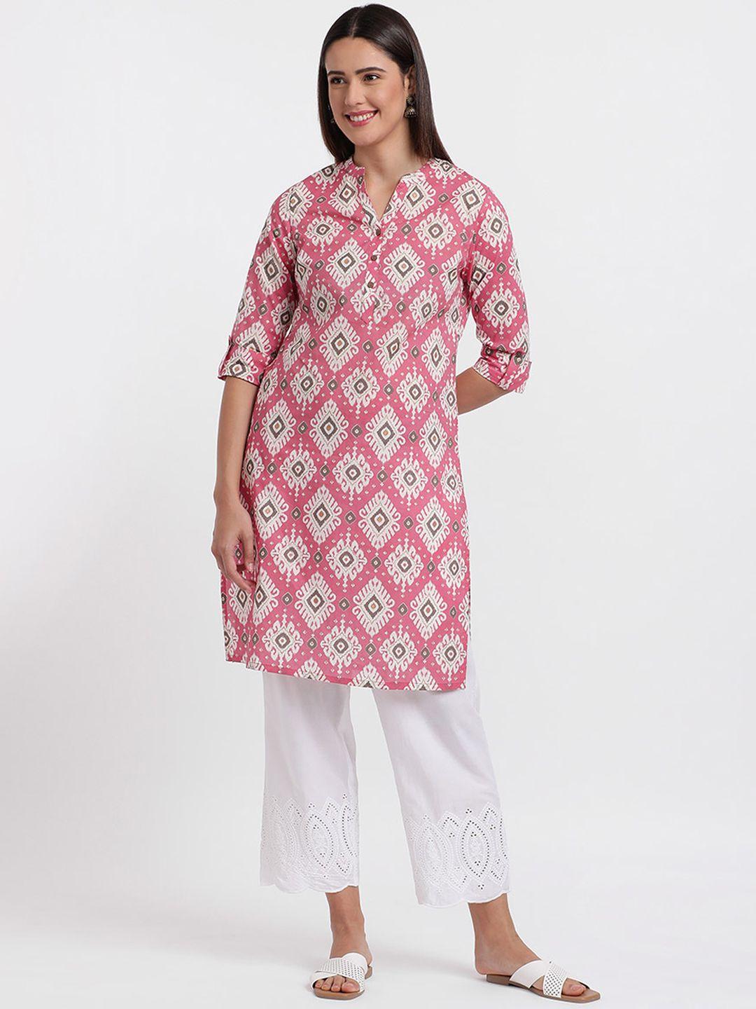 styli ethnic motifs printed straight kurta