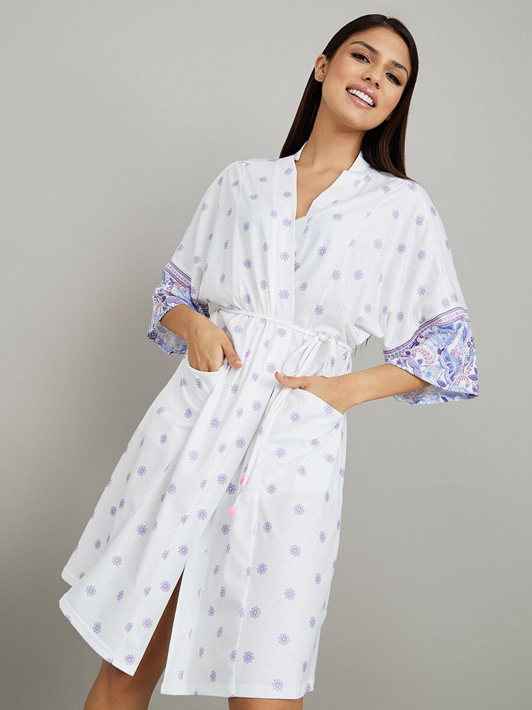 styli floral printed wrap nightdress