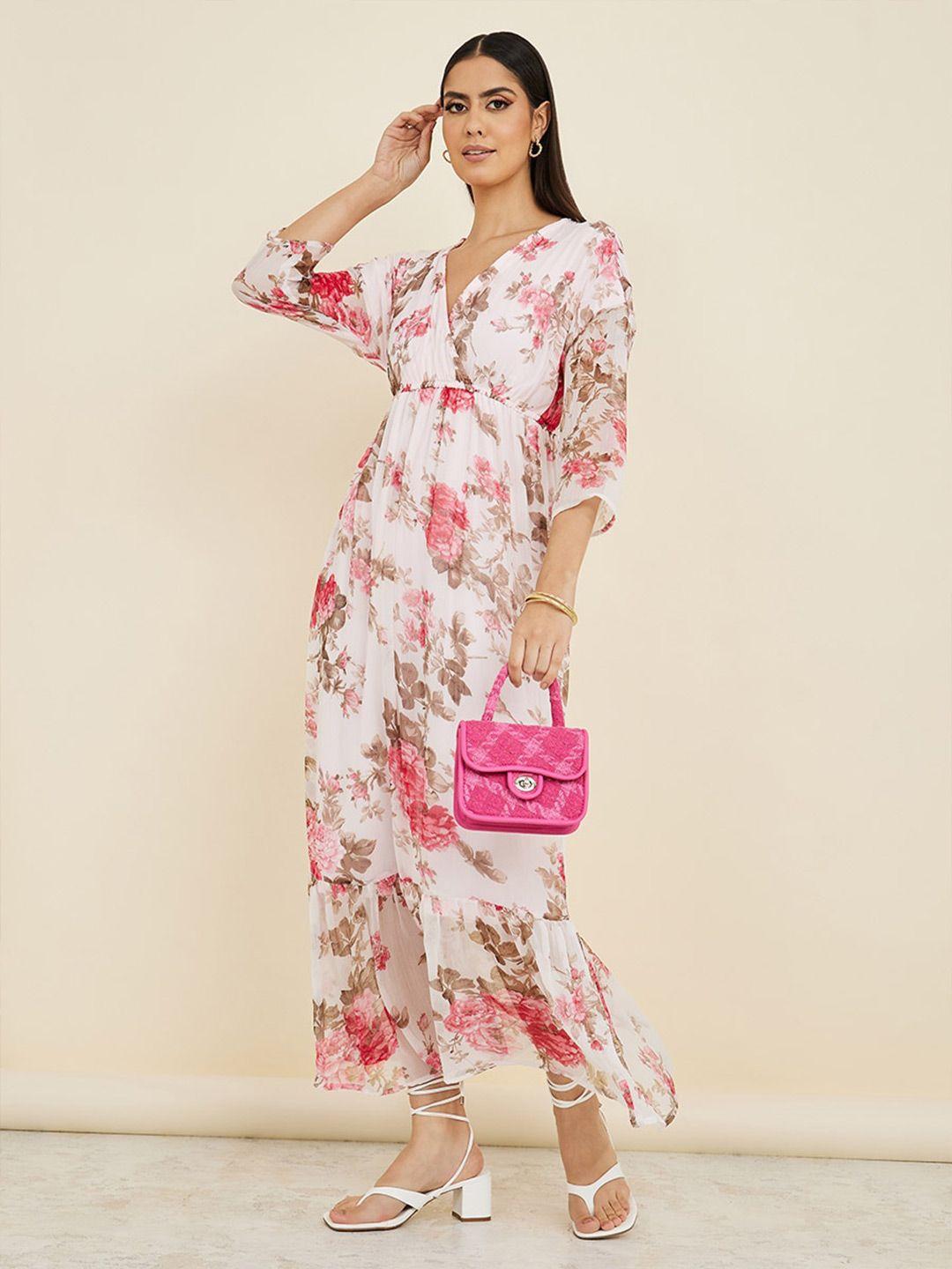 styli floral wrap style maxi dress