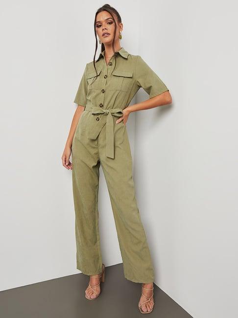 styli green full length jumpsuit