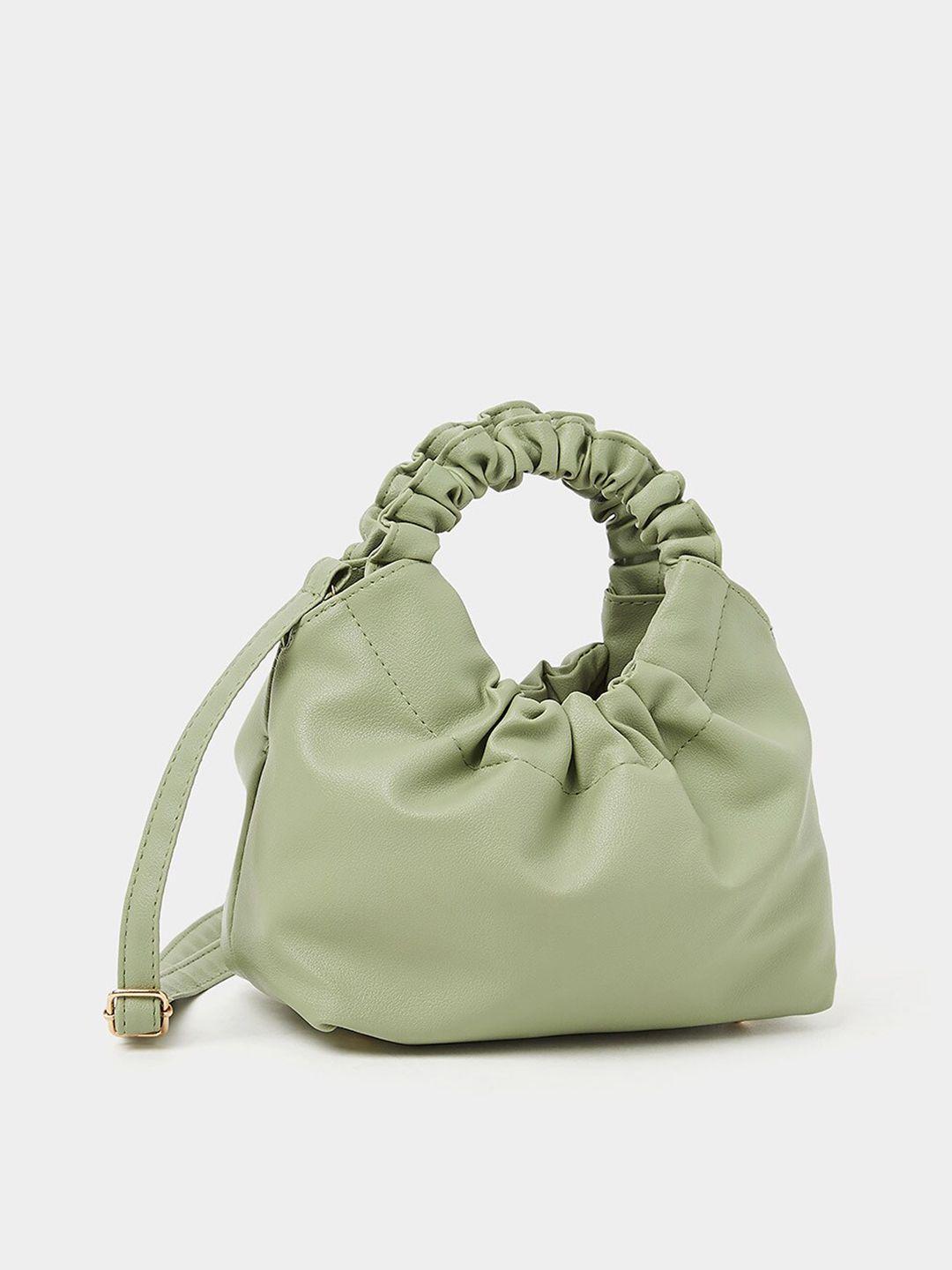 styli green pu half moon shoulder bag