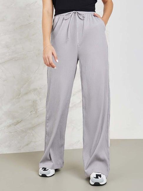 styli grey high rise flared pants