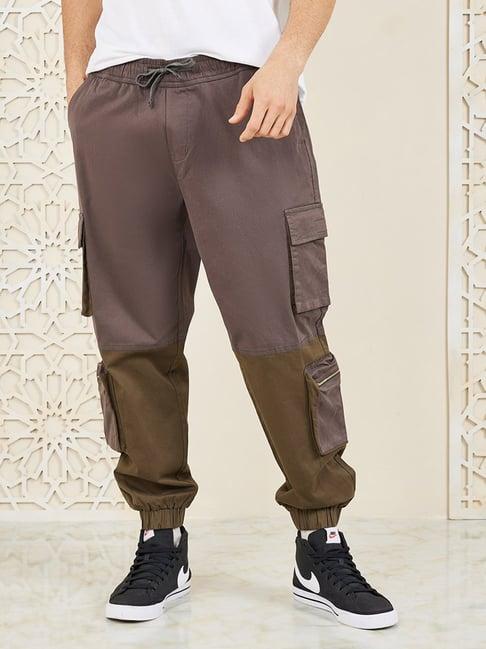 styli grey relaxed fit cargo joggers