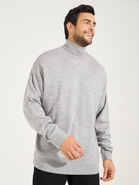 styli grey relaxed fit sweater