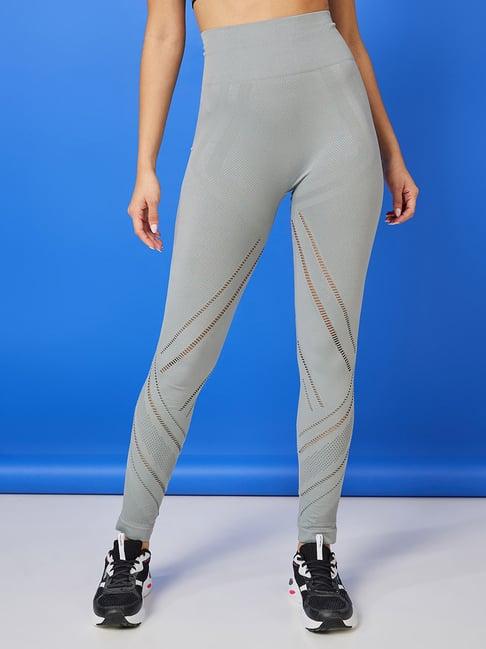 styli grey self pattern leggings