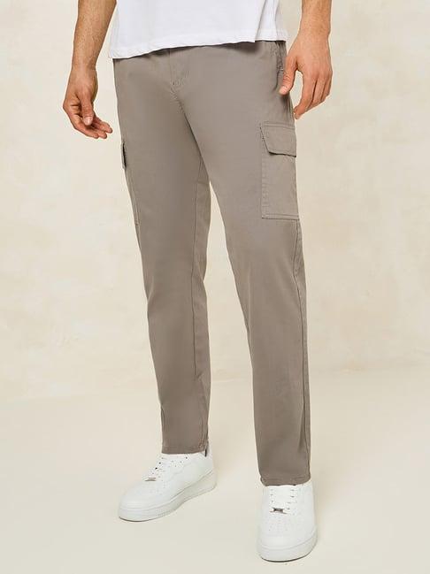 styli grey slim fit cargos