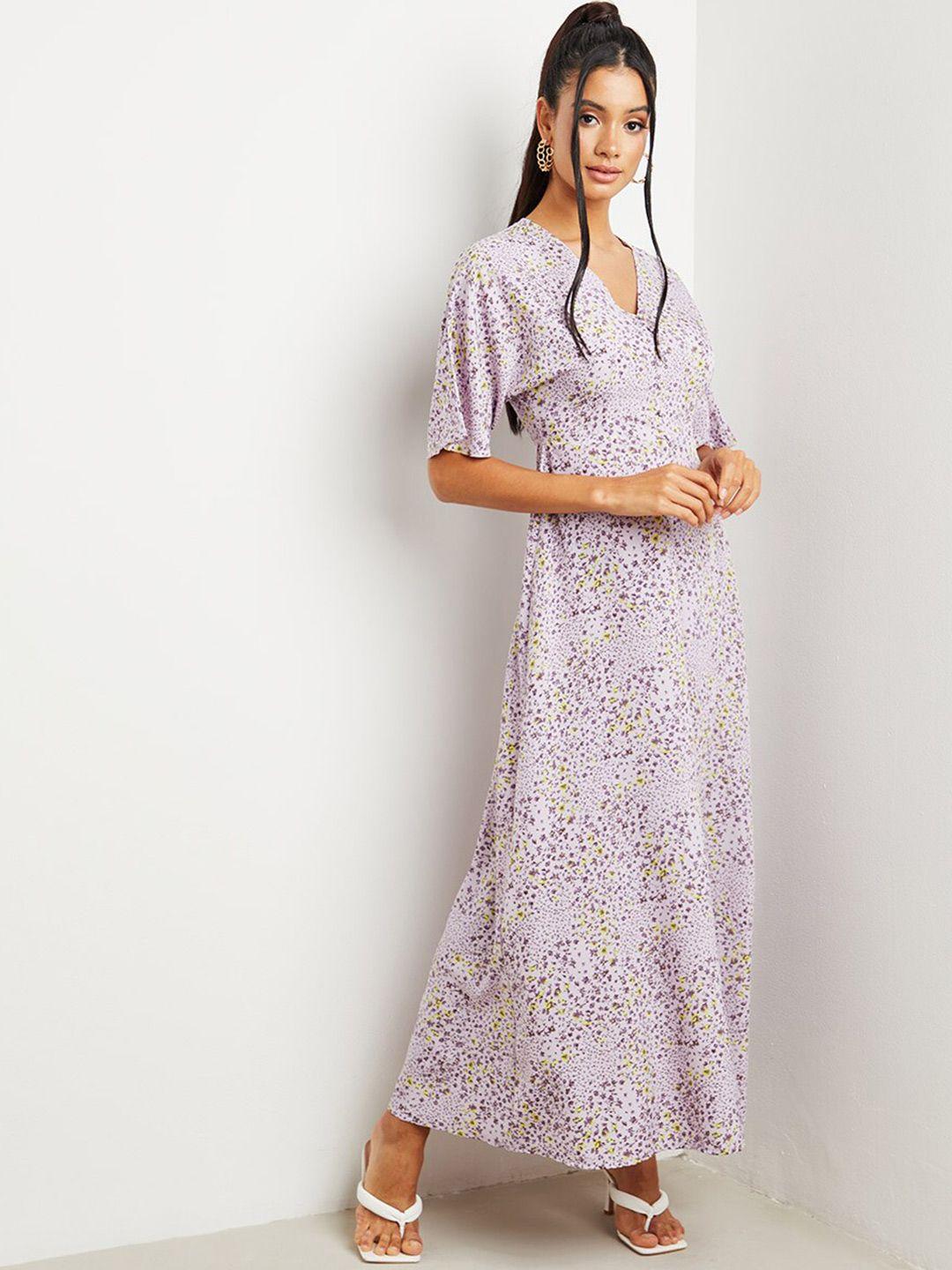 styli lavender floral dress
