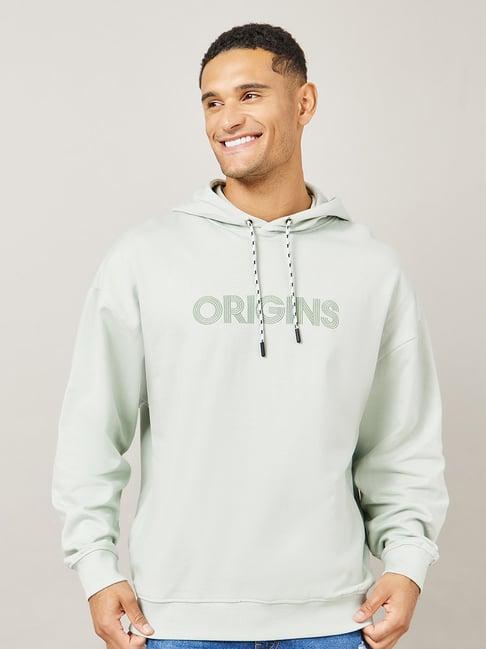 styli light green relaxed fit oversized hooded sweatshirt